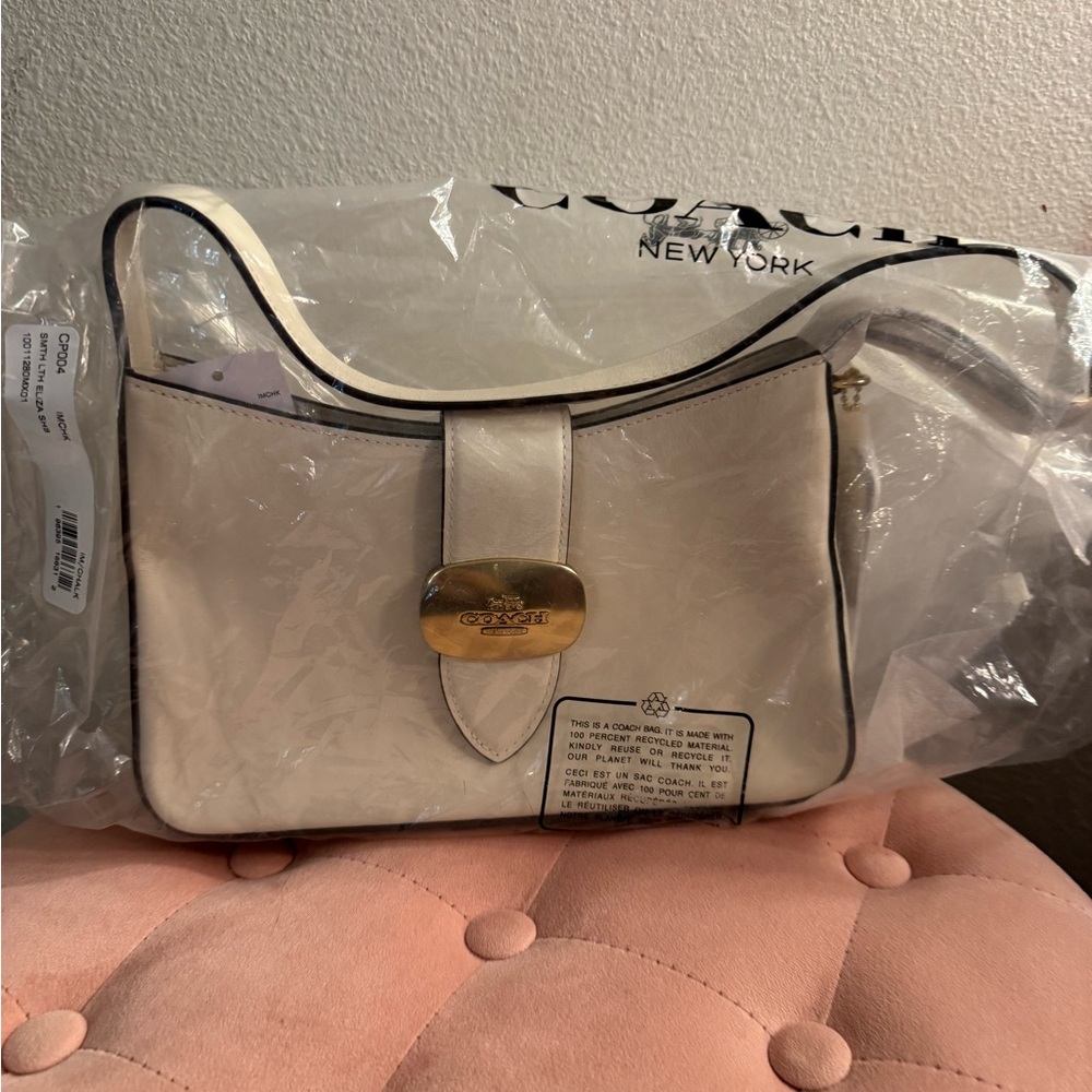 NWT Coach Shoulder Bag  Chalk with Gold Accent